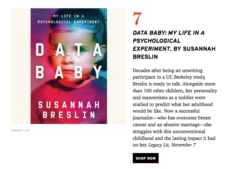 Knowledge Child Is A person of Alta Journal’s ‘11 New Publications for November’ — SUSANNAH BRESLIN